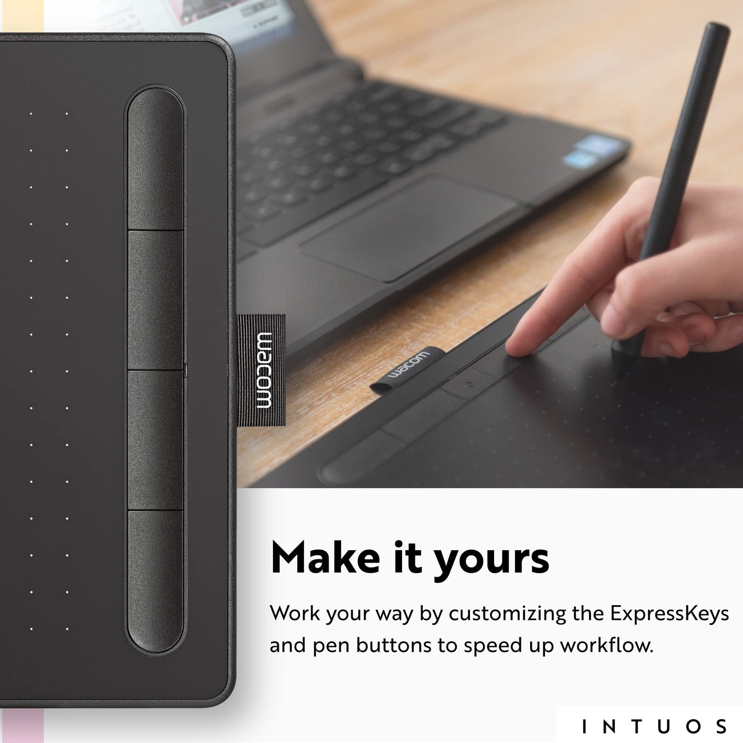 Intuos Small Graphics Drawing Tablet, Portable For Teachers, Students And Creators, 4 Customizable ExpressKeys 4096 Pressure Sensitive Pen, Compatible With Chromebook Mac OS Android And Windows