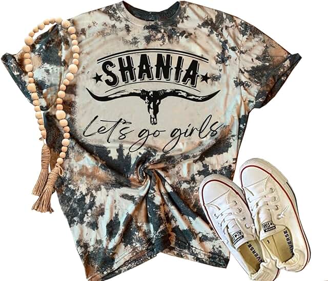 Western Cow Skull Bleached Shirt for Women