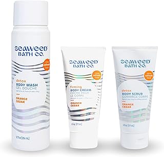 Seaweed Body Wash, Cream, and Scrub Set, Orange Cedar