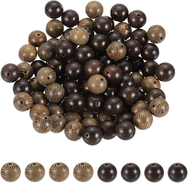 200pcs 12mm Round Wooden Beads for Jewelry Making