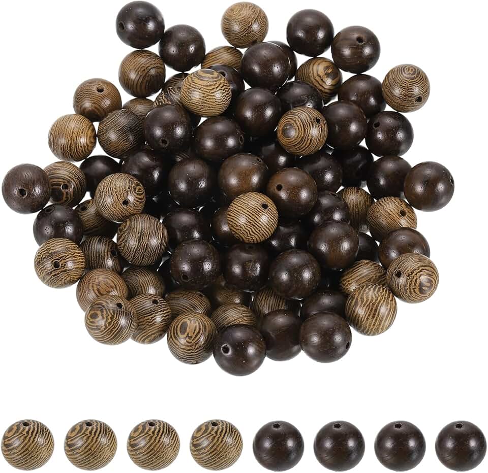 200pcs 12mm Round Wooden Beads for Jewelry Making
