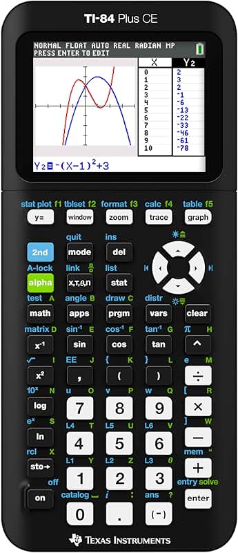 Color Graphing Calculator in Black