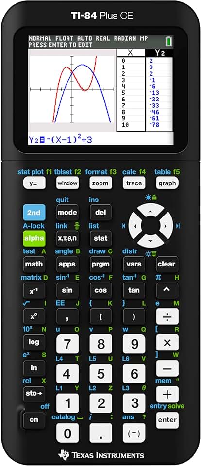 Color Graphing Calculator in Black