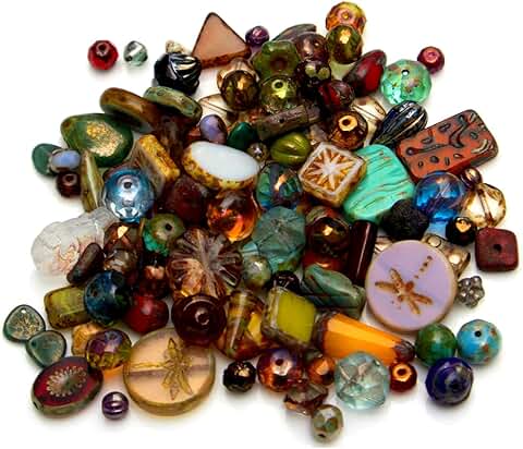 Handmade Czech Glass Bead Mix, 40g, Assorted Sizes