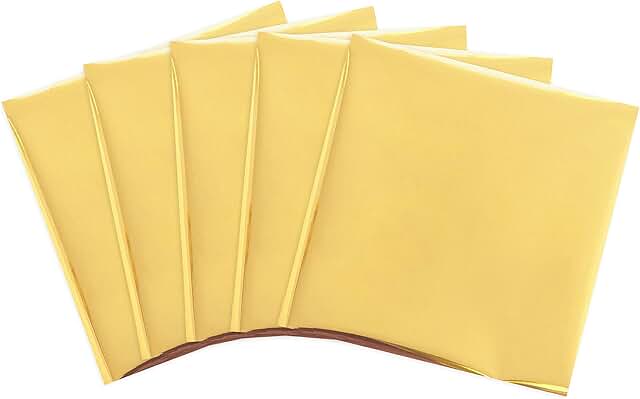 Gold foil sheets for craft projects, 15-pack
