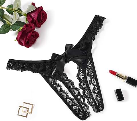 Floral Lace Low Rise Women's Panties with Bow