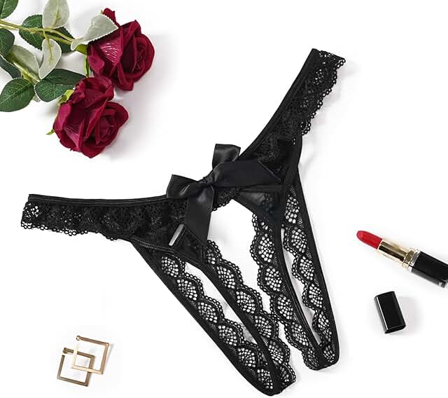 Floral Lace Low Rise Women's Panties with Bow