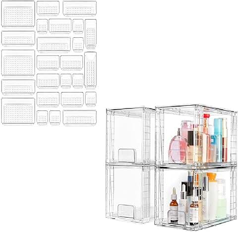 25 Clear Plastic Drawer Organizers and Stackable Storage Drawers