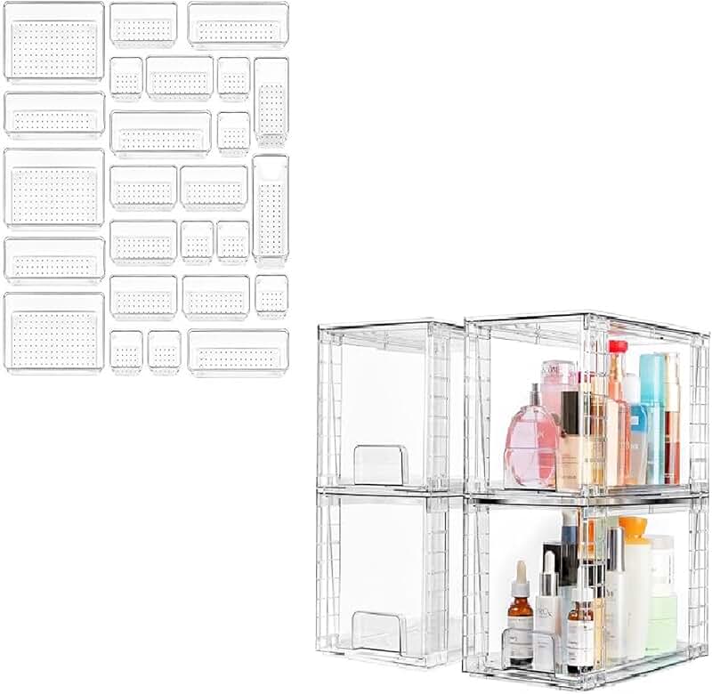 25 Clear Plastic Drawer Organizers and Stackable Storage Drawers