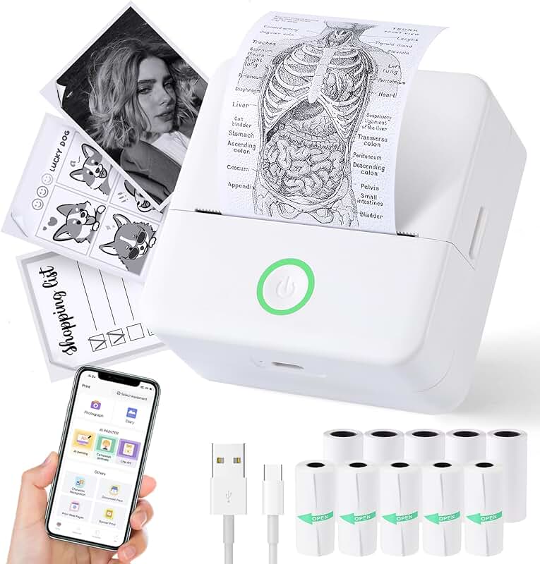 Mini Thermal Sticker Printer for Phone and Notes