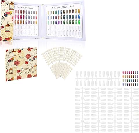 120 Nail Colors Display Book with 720 Fake Nail Tips