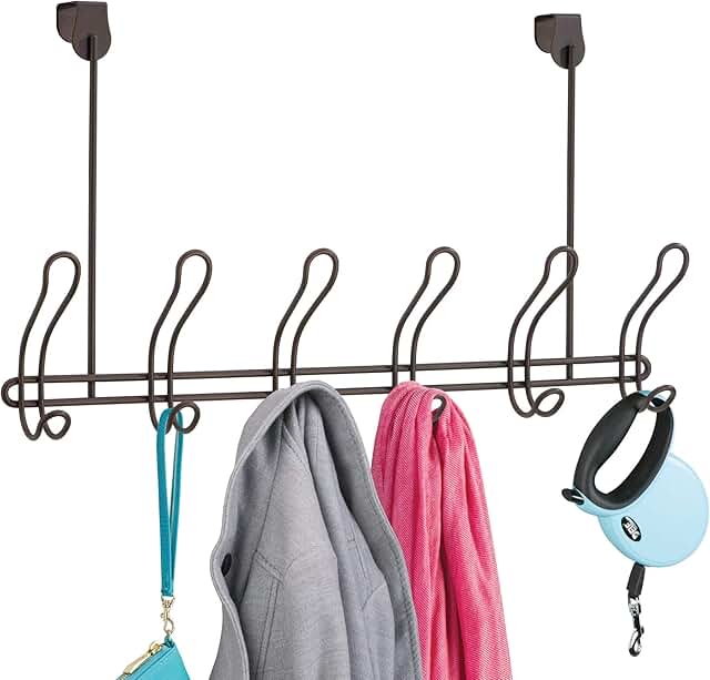 Over-the-Door 6-Hook Rack in Satin