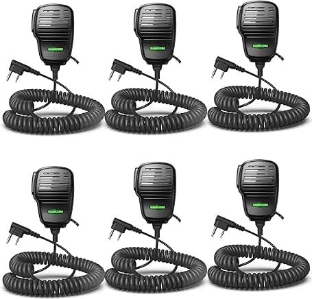 Waterproof IP67 Shoulder Microphone for Two-Way Radios, 6 Pack