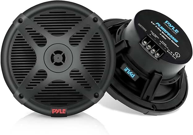 6.5 Inch 2-Way Waterproof Marine Speakers, 1 Pair
