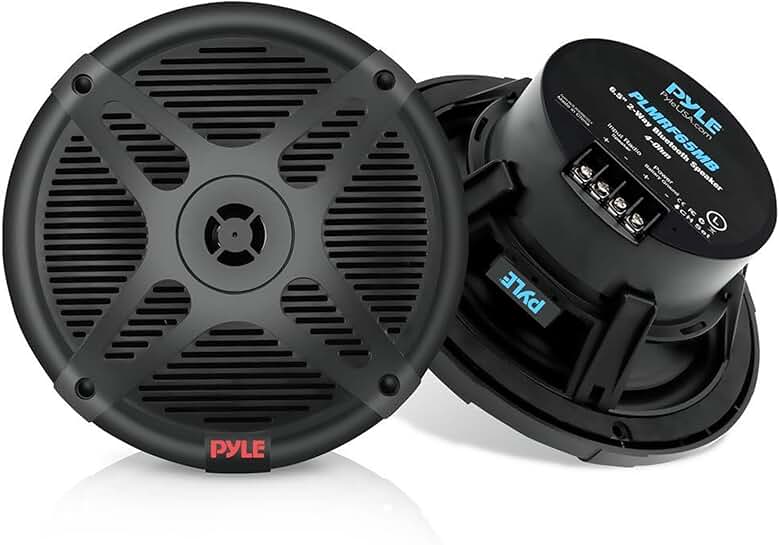 6.5 Inch 2-Way Waterproof Marine Speakers, 1 Pair