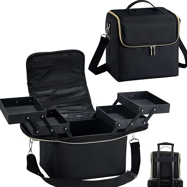 Large Travel Makeup Organizer with Luggage Sleeve