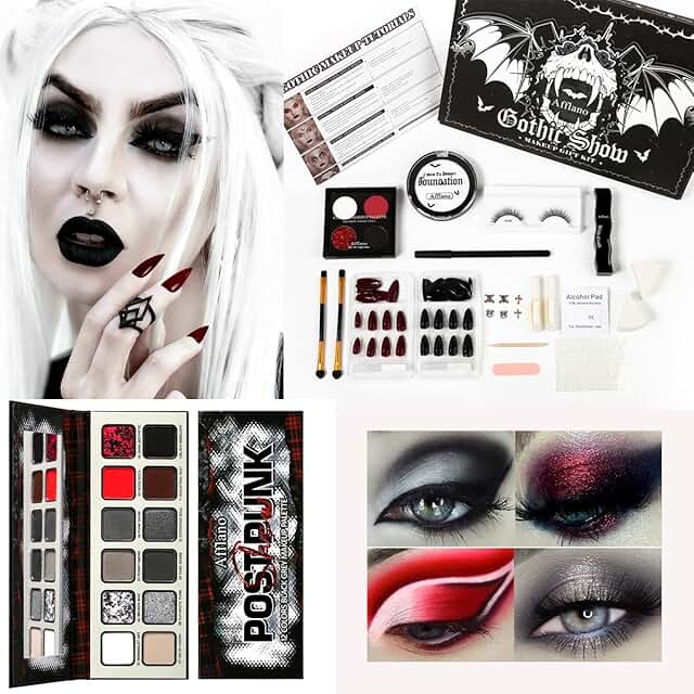 Goth Makeup Set with 12 Eyeshadows and 26 SFX Pieces