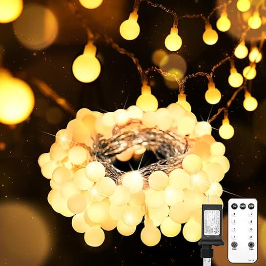 33ft 100 LED Connectable Globe String Lights for Indoor and Outdoor Decor