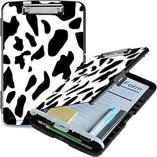 Cow Print Foldable Clipboard with Pen Holder