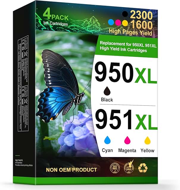High Yield Ink Cartridge Set for OfficeJet Pro Printers