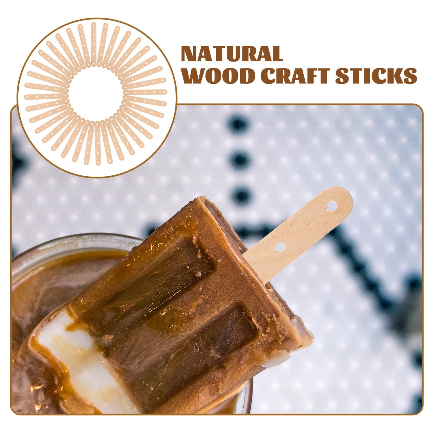 Natural Color Wooden Popsicle Sticks 50PCS