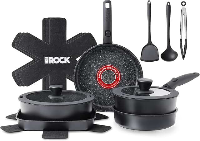 16-Piece Nonstick Cookware Set with Detachable Handles