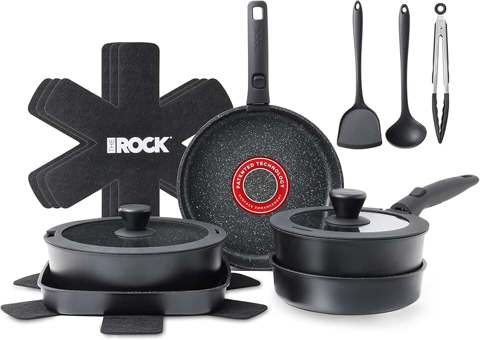 16-Piece Nonstick Cookware Set with Detachable Handles