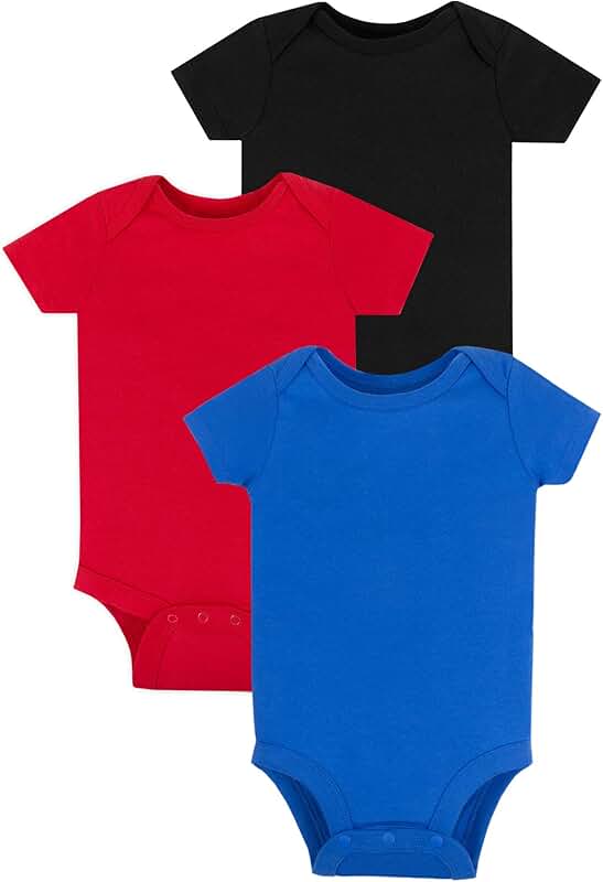 Unisex Cotton Short Sleeve Bodysuit with Snap Closure