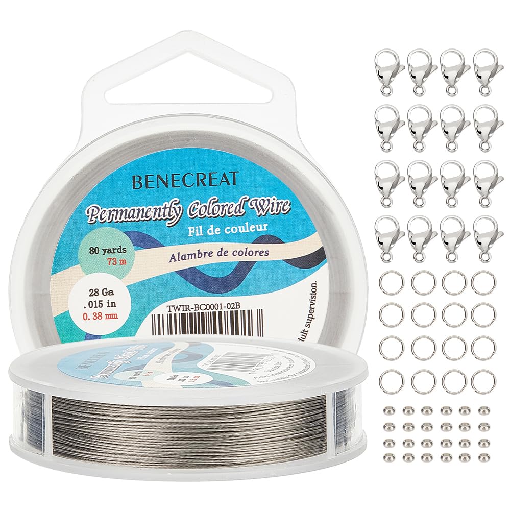 240 Feet Stainless Steel Beading Wire with Jump Rings and Clasps