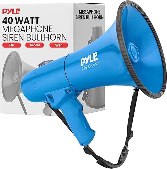 Portable 40W Megaphone with Siren and Music