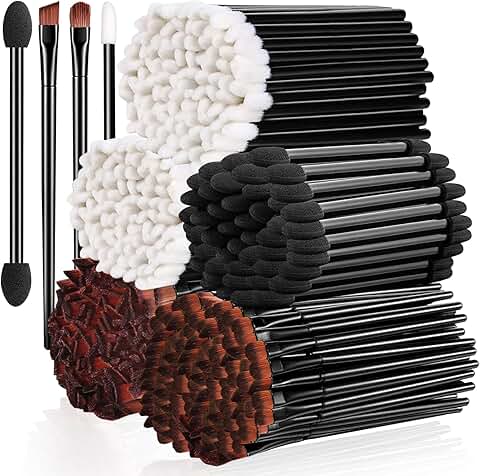 250-Piece Disposable Makeup Brush Set for Face and Eyes
