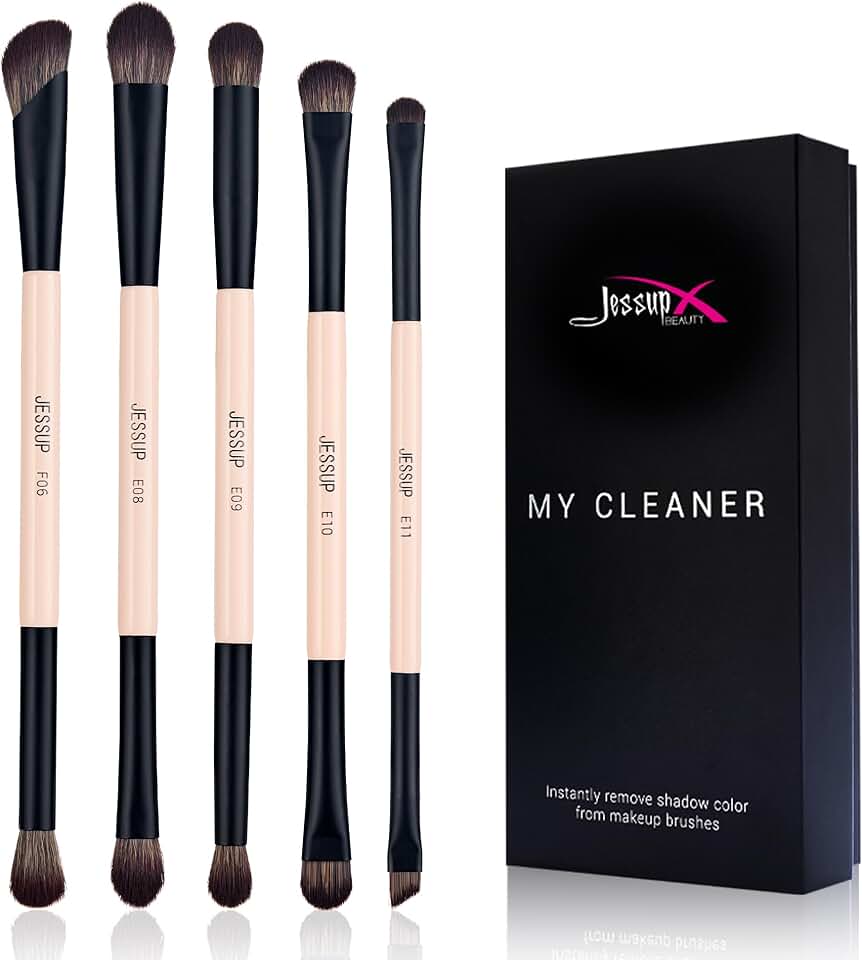 Eye Makeup Brush Set with Cleaner