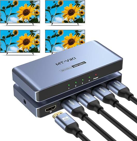 2.0 HDMI Splitter 4K@60Hz 4 Out HDR EDID HDCP 2.2