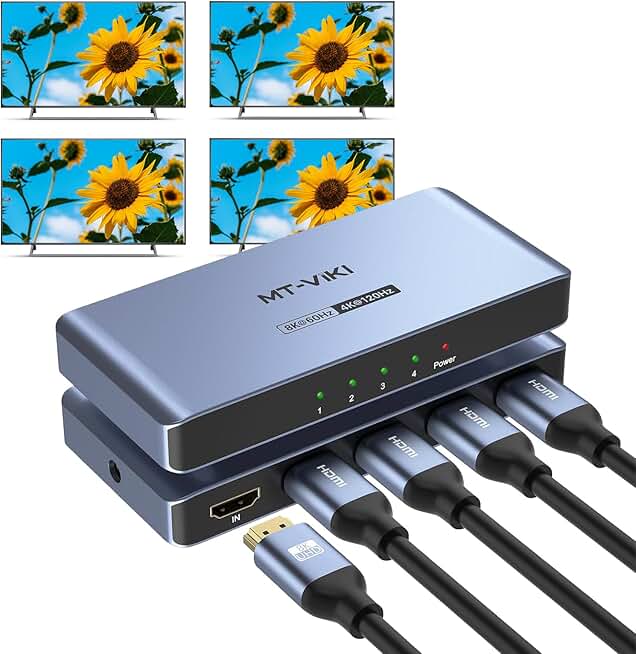 2.0 HDMI Splitter 4K@60Hz 4 Out HDR EDID HDCP 2.2