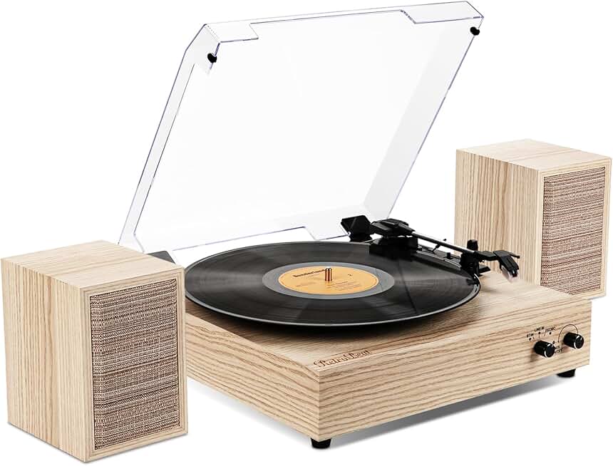 Minimalist Bluetooth Turntable with Hi-Fi Sound