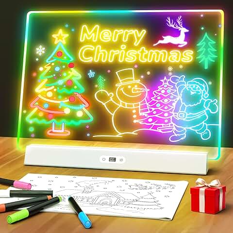 Colorful Rechargeable 17-Inch LED Note Board with Markers