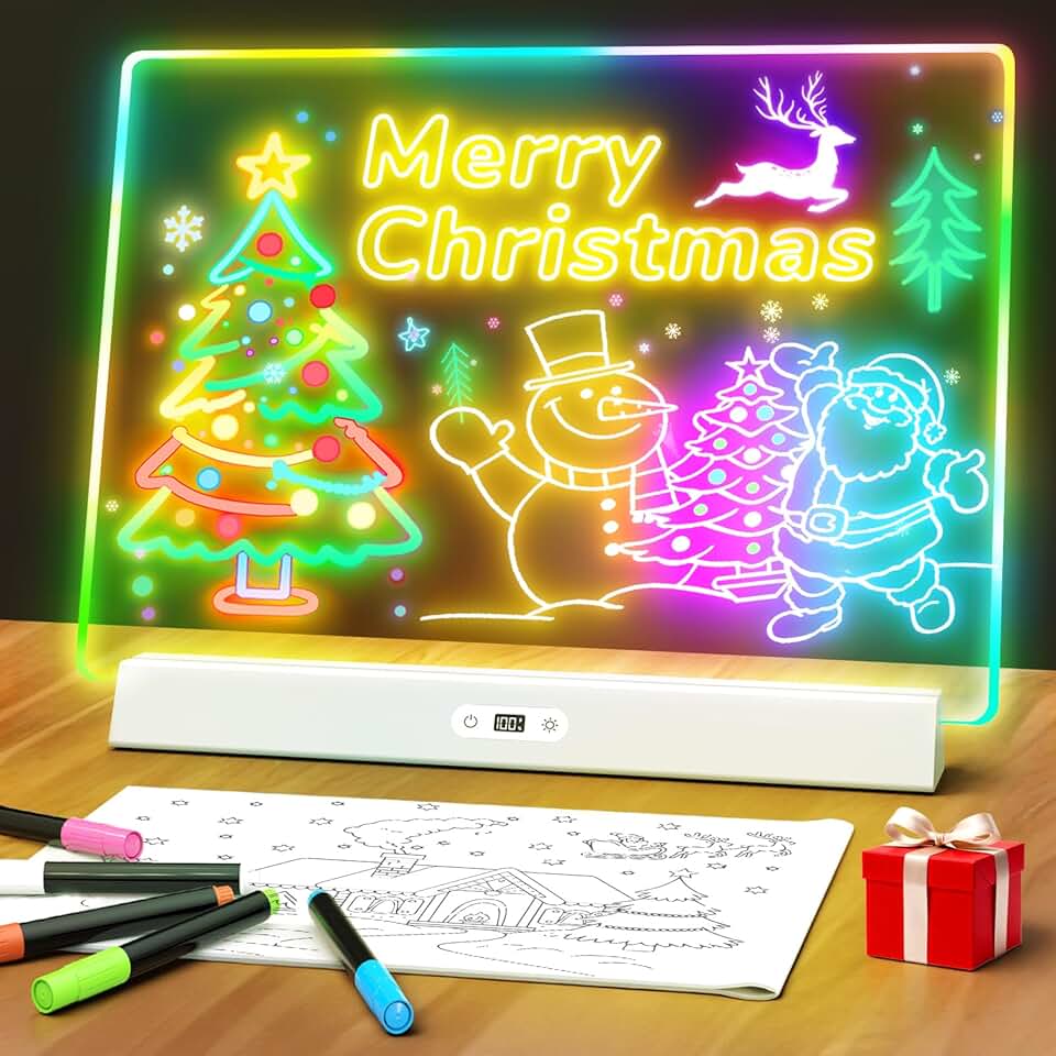 Colorful Rechargeable 17-Inch LED Note Board with Markers