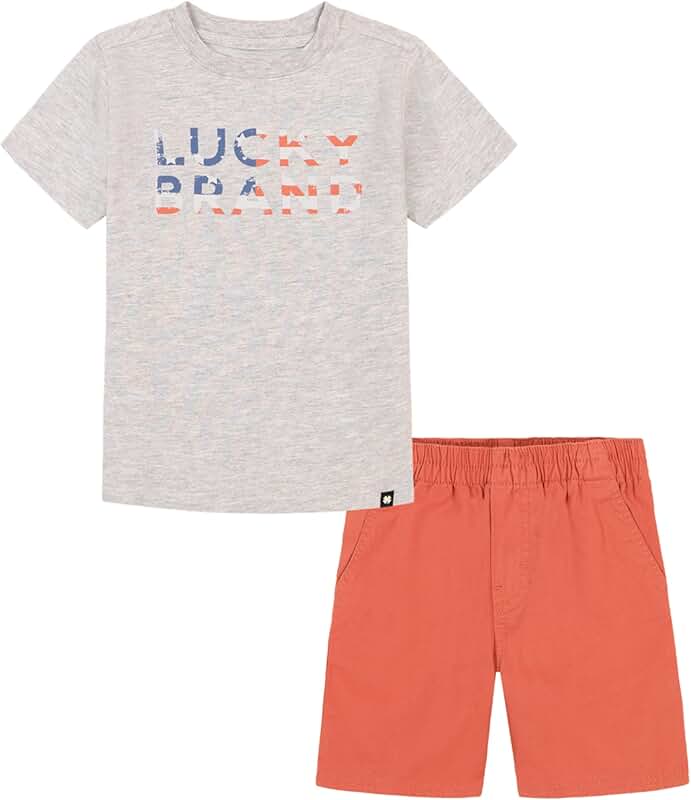 Boys' 2-Piece Knit and Woven Short Set