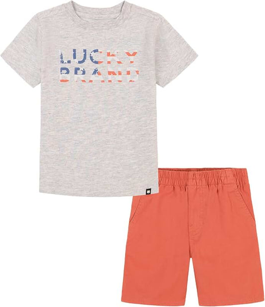 Boys' 2-Piece Knit and Woven Short Set