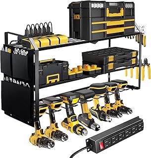 27-inch Wall-Mount Garage Tool Organizer with Charging Station