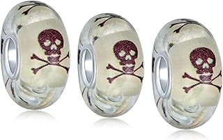 Halloween Skeleton Charm with Red Eyes for Bracelets