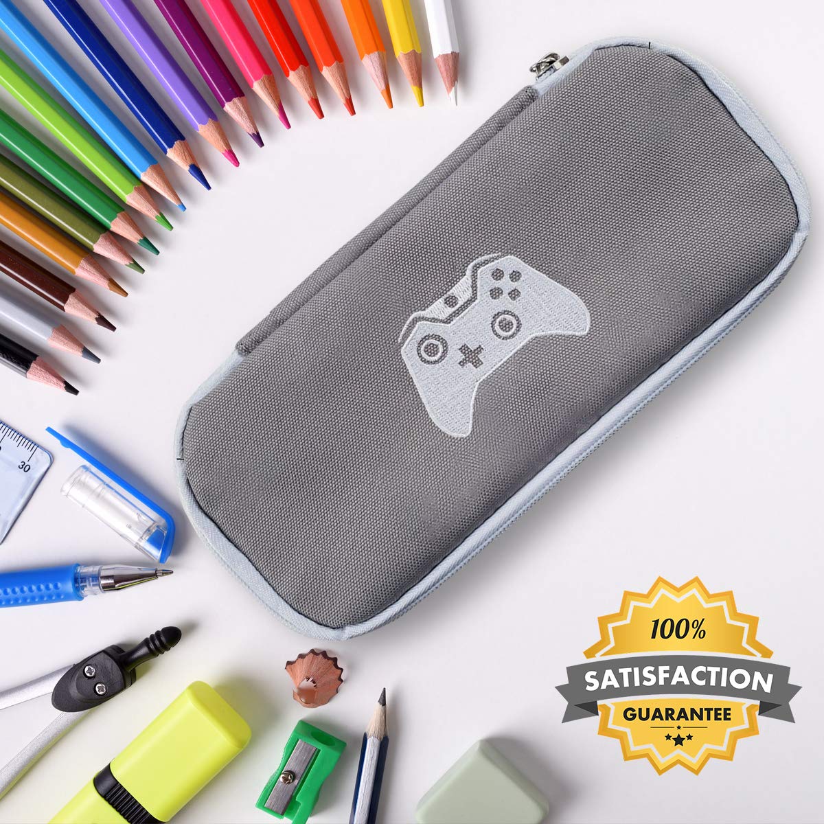 Large Pencil Case Organizer with Multiple Compartments