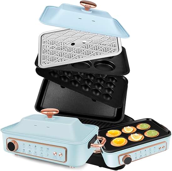 1500W Electric Induction Cooktop with 6 Nonstick Plates