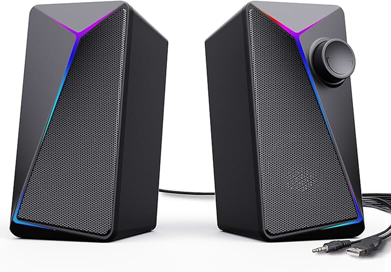 Computer Speakers with Enhanced Bass and Volume Control