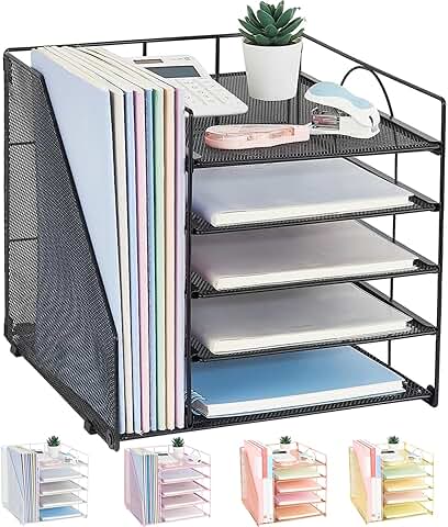 5-Tier Desk Organizer with File Holder