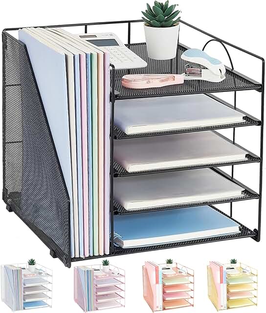 5-Tier Desk Organizer with File Holder