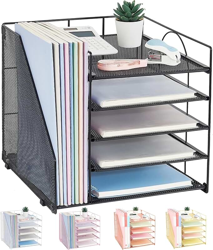 5-Tier Desk Organizer with File Holder