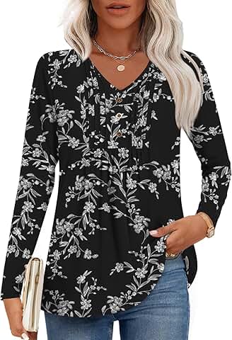 Women's Long Sleeve Fall and Winter Tunic Tops