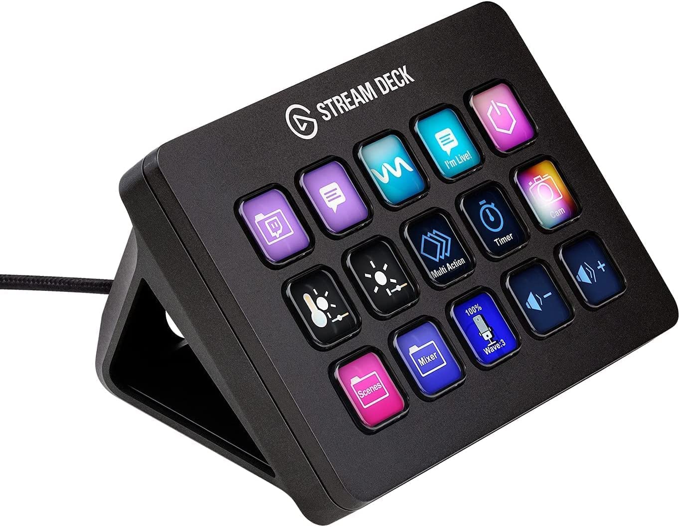 Stream Deck MK.2 - Studio Controller, 15 macro keys, trigger actions in apps and software like OBS, Twitch, YouTube and more, works with Mac and PC
