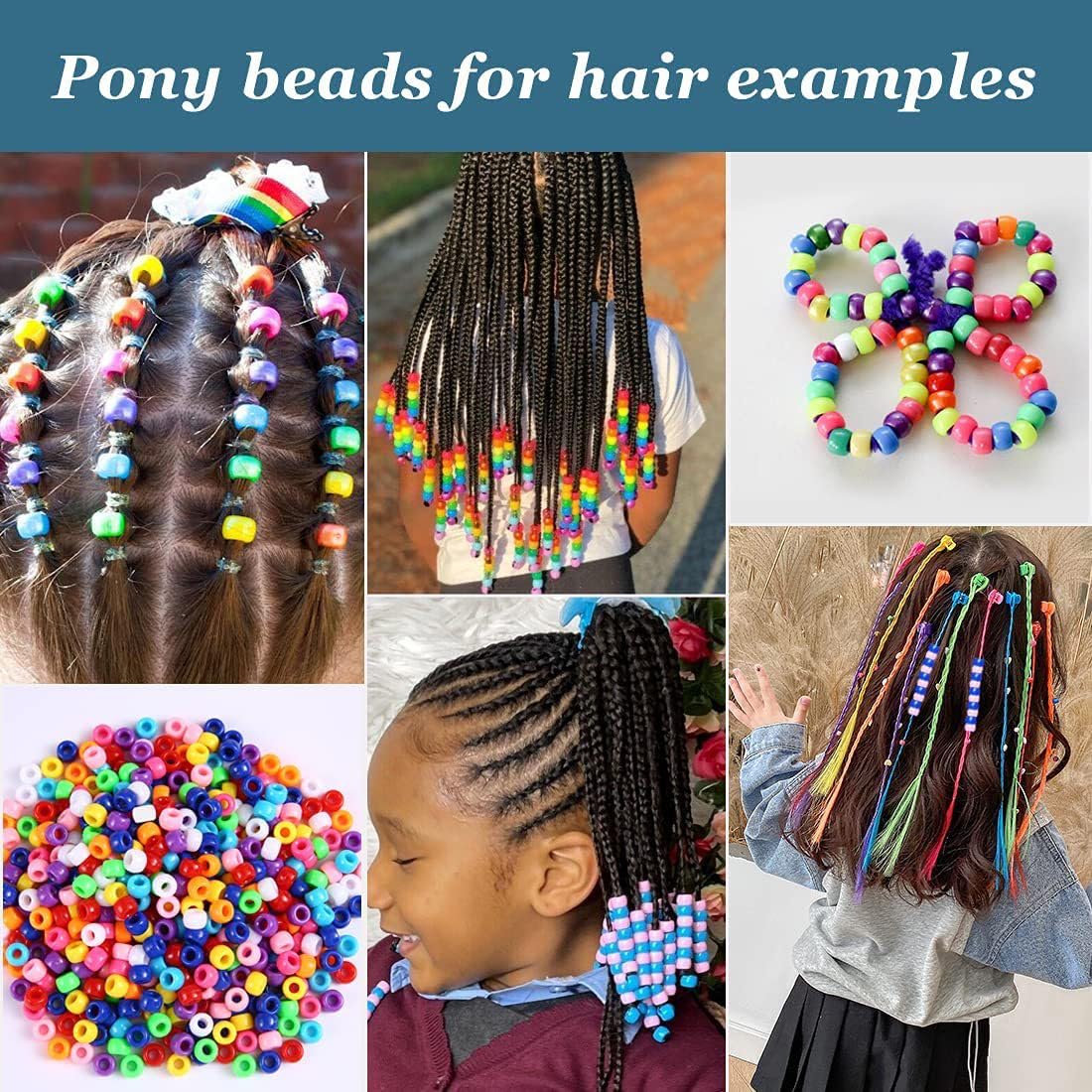 2000+ Multi-Colored Plastic Pony Beads for Jewelry Making